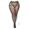 Elegant Intimates Cracked Fishnet Tights 1X-2X Black - Sensual Allure for Curvy Women's Legs - Adult Naughty Store