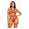 [Brand Name] V-l O Ring Harn Teddy Sm Red - Sensational Vegan Leather Convertible Harness Teddy for Women - Model V-l, Size Small, for Intimate Pleasure in Style - Adult Naughty Store