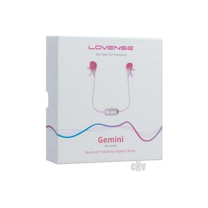 Gemini Pink App-Controlled Vibrating Nipple Clamps - Model G-1001 - Women - Nipple Stimulation - Adjustable Clamping Force - Customizable Light Color