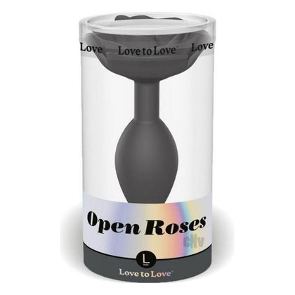 Open Roses Lg Black Onyx - Luxurious Silicone Anal Plug for Intense Pleasure and Sophistication - Adult Naughty Store