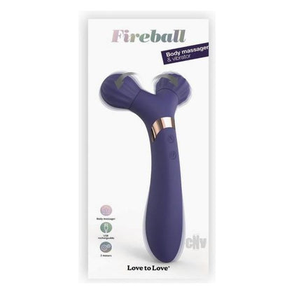 Fireball Midnight Indigo Vibrating Massage Roller and Vibrator - Model FBM-1001 - Unisex Pleasure Toy for Full Body Relaxation and Intimate Desires