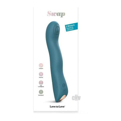 SensaSwap SS-3000 Triple Motorized Tapping and Vibration G-Spot/P-Spot Stimulator - Unleash Pleasure in Teal - Adult Naughty Store