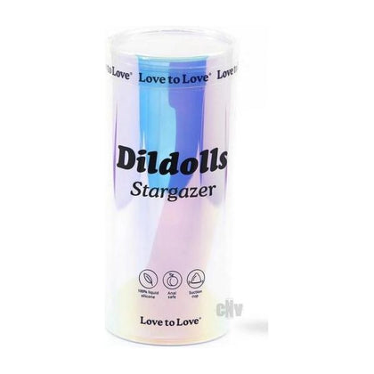 Dildolls Stargazer Silicone Dildo - Model DS-1001 - Unisex Pleasure Toy - Rainbow Gradient with Glitter