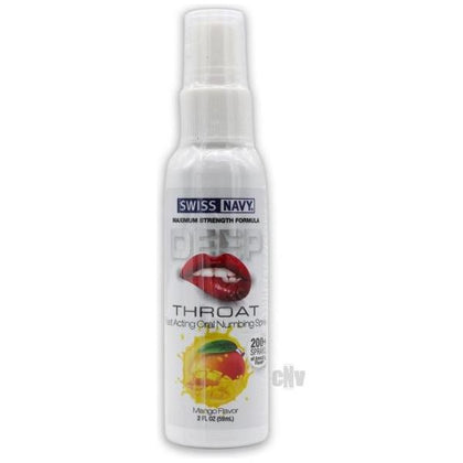 Swiss Navy Deep Throat Spray - Mango Flavored Oral Numbing Desensitizer for Enhanced Comfort and Pleasure