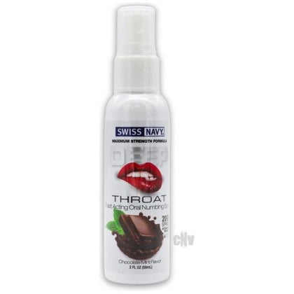 Swiss Navy Deep Throat Spray Chocolate Mint - Fast Acting Oral Numbing Spray for Enhanced Pleasure and Comfort During Oral Intimacy