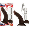 Real Skin All American Whoppers Vibrating Dong Balls 7 inches Brown - Lifelike Afro American Pleasure Toy for Women - Suction Cup Base - 3 Speed Vibration - Adult Naughty Store