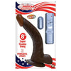 All American Whopper 8-Inch Curved Vibrating Dong with Suction Cup Base, Brown - Realistic Pleasure for All Genders - Adult Naughty Store