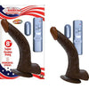 All American Whopper 8-Inch Curved Vibrating Dong with Suction Cup Base, Brown - Realistic Pleasure for All Genders - Adult Naughty Store