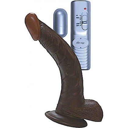 All American Whopper 8-Inch Curved Vibrating Dong with Suction Cup Base, Brown - Realistic Pleasure for All Genders - Adult Naughty Store