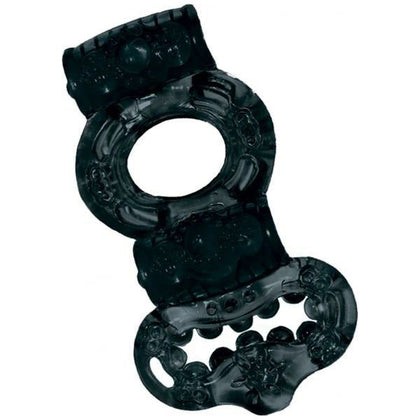 Double Power Cock and Balls Ring - Black