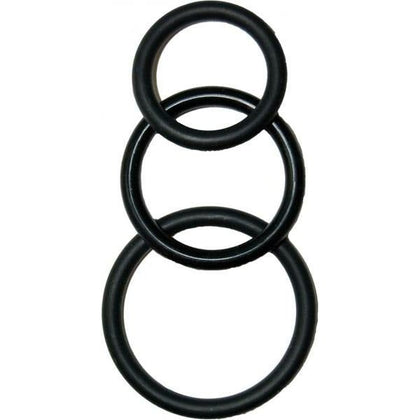 Introducing the SensaSilk Super Silicone Cockrings - Black: 3 Rings, 3 Sizes for Ultimate Pleasure! - Adult Naughty Store