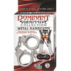 Introducing the Dominant Submissive Collection Police Style Metal Handcuffs - Model DS-101, Unisex, for Sensual Pleasure, Silver - Adult Naughty Store