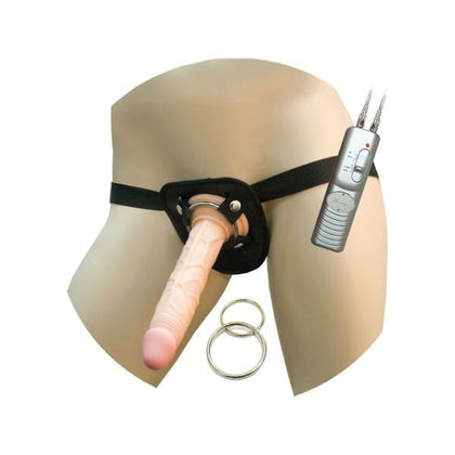 Nasstoys All American Whoppers 7-Inch Vibrating Dong Universal Harness for Women - Realistic Pleasure - Beige - Adult Naughty Store