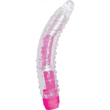 Introducing the PleasureFlex Bendable Vibrator - Model V-7: A Sensational Ribbed Pleasure Experience for Women in Pink