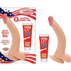 American Whoppers 8-Inch Curved Dong with Balls - Realistic Pleasure for G-Spot and P-Spot Stimulation - Beige - Adult Naughty Store