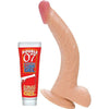 American Whoppers 8-Inch Curved Dong with Balls - Realistic Pleasure for G-Spot and P-Spot Stimulation - Beige - Adult Naughty Store