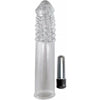 Introducing the SensaVibe™ Vibrating Penis Extender Clear 7.5 Inch - Enhance Pleasure for Men - Adult Naughty Store