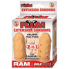 Introducing the RAM Extension Condoms Beige - The Ultimate 2-in-1 Pleasure Enhancer for Deeper Penetrations