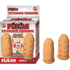 Introducing the RAM Extension Condoms Beige - The Ultimate 2-in-1 Pleasure Enhancer for Deeper Penetrations