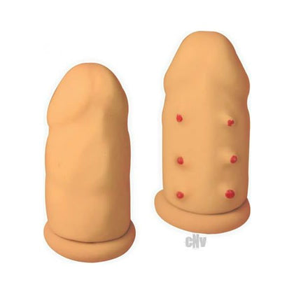 Introducing the RAM Extension Condoms Beige - The Ultimate 2-in-1 Pleasure Enhancer for Deeper Penetrations