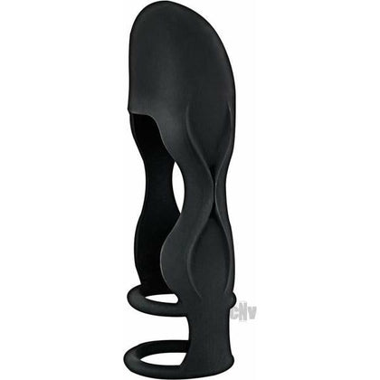 Introducing the SensaSilk™ Black Silicone Penis Sheath - Model SPS-1001: A Premium Pleasure Enhancer for Men