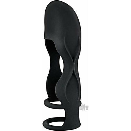 Introducing the SensaSilk™ Black Silicone Penis Sheath - Model SPS-1001: A Premium Pleasure Enhancer for Men - Adult Naughty Store