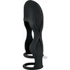 Introducing the SensaSilk™ Black Silicone Penis Sheath - Model SPS-1001: A Premium Pleasure Enhancer for Men - Adult Naughty Store