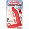 Introducing the SensaStim Double Penetrator Studmaker Cockring Red: The Ultimate Pleasure Enhancer for Couples
