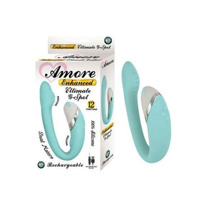 Amore Enhanced Ultimate G-Spot Aqua Blue Vibrator - Powerful Dual Motor Rechargeable Silicone Pleasure Toy for Women - Adult Naughty Store