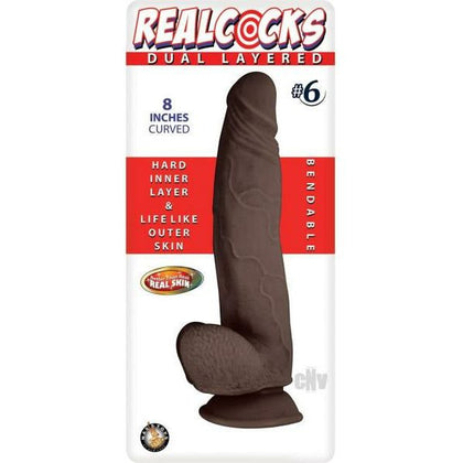 Realcocks Dual Layered 06 Dark Brown Realistic Bendable Dildo for Lifelike Pleasure - Model RC-06DB - Adult Naughty Store