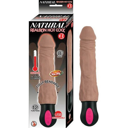 Natural Pleasure Co. Realskin Hot Cock #3 Brown Vibrating Dildo - Ultimate Pleasure for Him - Lifelike Sensations - Waterproof - USB Rechargeable - Adult Naughty Store