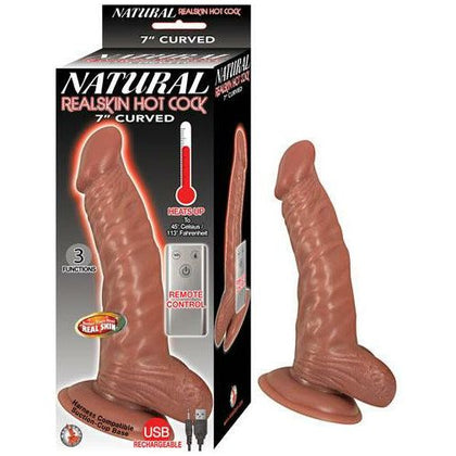 Natural Realskin Hot Cock Curved 7-Inch Brown Dildo for Ultimate Pleasure and Intense Stimulation - Adult Naughty Store