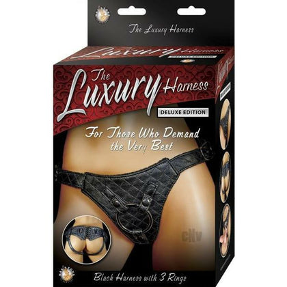 Luxury Fetish Fantasy Harness Deluxe Ed Black - Model HDB-001 - Unisex - Full Body Pleasure - Silver Metallic - Adult Naughty Store