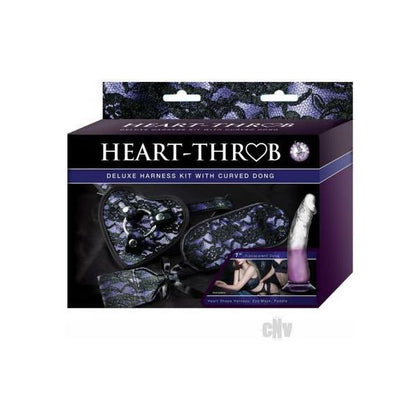 Introducing the Sensual Pleasures Heart Throb Deluxe Harness Kit Curved - Model HTDHC-001 - Unisex - Ultimate Pleasure for Couples - Transparent - Adult Naughty Store