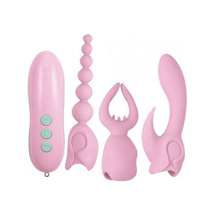 Nasstoys Pink Elite Collection Ultimate Orgasm Kit - Model NECK-5736 - Multi-Speed Rechargeable Silicone Sex Toy for Women - Pleasure Enhancing Attachments - Pink