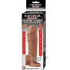 Natural Realskin Vibe Xtender W-Ring Brown - Realistic Penis Extender Sleeve with Removable Bullet Vibe for Enhanced Pleasure - Model NRVX-001 - Unisex - Adds 3 inches in Length and 30% Extra - Adult Naughty Store