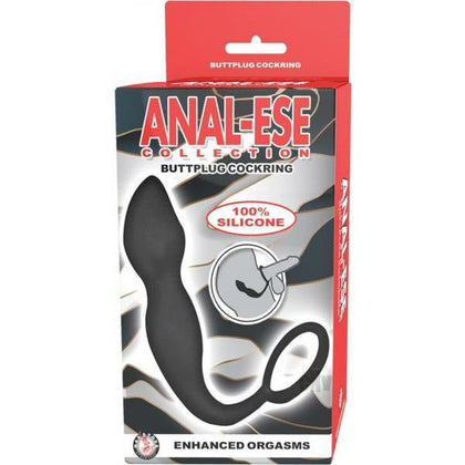 Introducing the SensaTec™ Anal Ese Coll Buttplug Cockring in Black - The Ultimate Pleasure Enhancer for Enhanced Orgasms