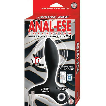 AlphaPlug 1 Black Silicone Anal Vibe - 10 Functions, Rechargeable - Male Pleasure
