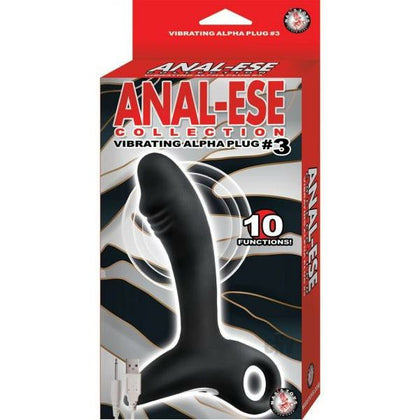 Alpha Pleasure Plug 3 - Black Silicone Anal Vibrator for Men and Women