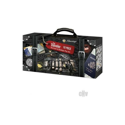 Introducing the Luxe Pleasure Co. Traveler Play Kit Gold-Black: The Ultimate BDSM Fantasy Briefcase for Him and Her - Model TPK-GB001 - Adult Naughty Store