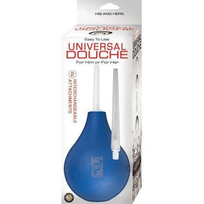 Universal Douche Blue - Versatile Silicone Anal Douche with Interchangeable Attachments for Him or Her - Model UD-2021 - Gender Neutral - Complete Intimate Hygiene and Pleasure - Blue