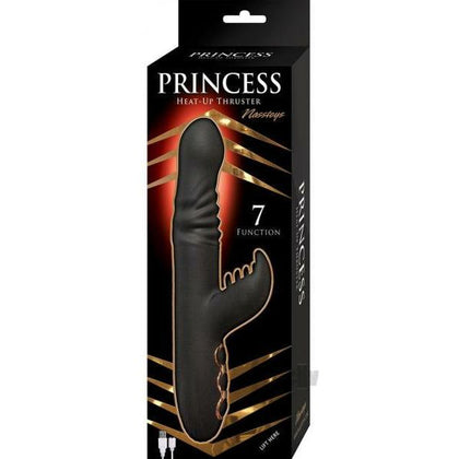 Princess Heat Up Thruster Black: The Ultimate Female Pleasure Experience - 7 Functions, Dual Motors, Heated, Thrusting Action, Waterproof, Body-Safe Silicone, Rechargeable - Adult Naughty Store