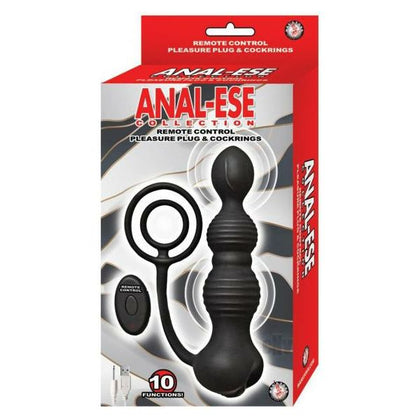 Introducing the Anal-ese Remote Pleasure Plug-cring Blk: The Ultimate Rechargeable Silicone Pleasure Plug for Remote-Controlled Sensations - Adult Naughty Store