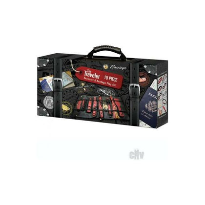 Introducing the Exquisite Pleasure Co. Traveler 10pc Restraint and Bondage Kit - Model T10RBK-001: Unleash Your Desires with Style, Elegance, and Sensuality in Black and Red - Adult Naughty Store