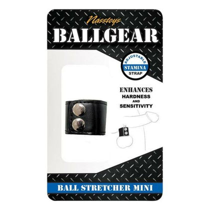 Ballgear Ball Stretcher Mini Black - Adjustable Stamina Strap for Enhanced Hardness and Sensitivity - Model BSM-1.25 - Unisex - Intimate Pleasure - Black