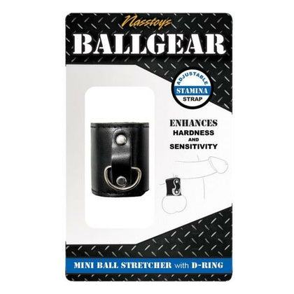 Introducing the Ballgear Mini Ball Stretch D-ring Black: The Ultimate Pleasure Enhancer for Him - Adult Naughty Store