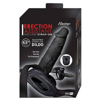 Nasstoys Erection Assistant Hollow Strap On 9.5 Black - Versatile Pleasure Enhancer for All Genders - Adult Naughty Store