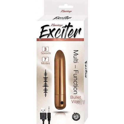 Exciter Multi-Function Bullet Copper: Powerful Rechargeable Clitoral Stimulator for Intense Pleasure - Adult Naughty Store