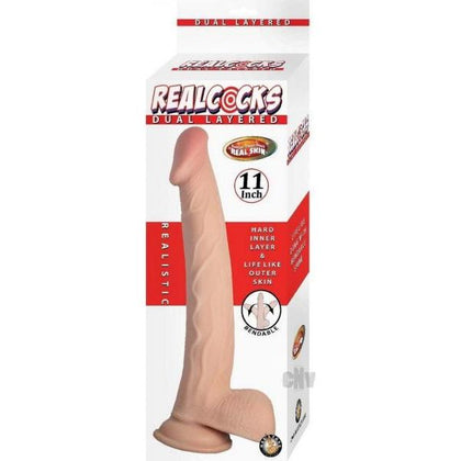 Realcocks Dual Layered 11 White Lifelike Bendable Dildo for Women, Realistic Pleasure Toy - Model RC-11W