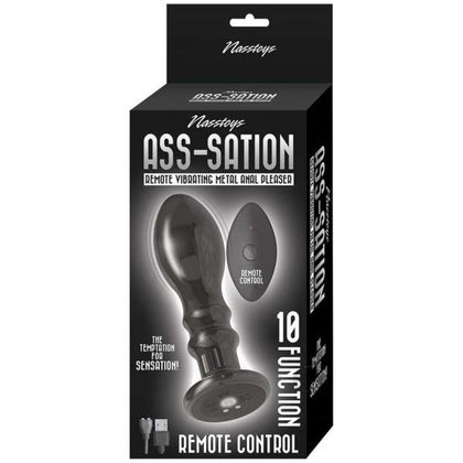 Ass-Sation Remote Control Vibrating Metal Butt Plug - Model ASRMP-001 - Unisex Anal Pleasure - Black